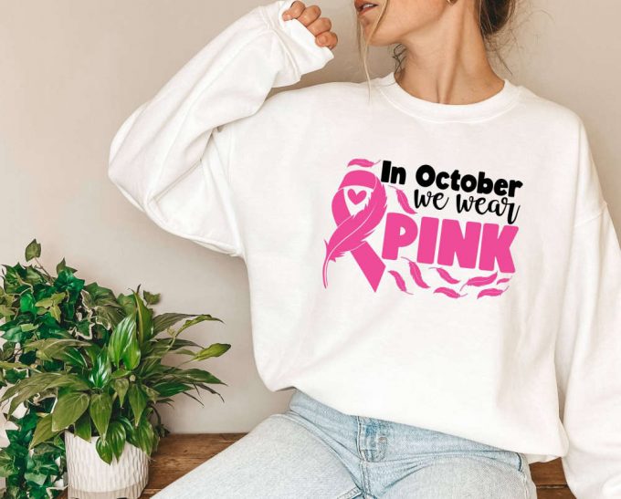 October Pink T-Shirt: Breast Cancer Awareness Pink Ribbon Nurse Support Fighter Shirt 2