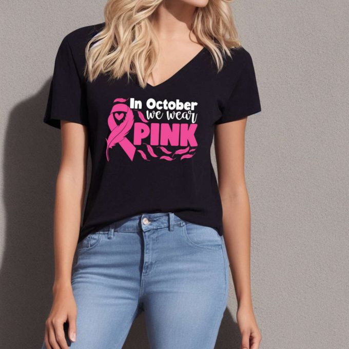 October Pink T-Shirt: Breast Cancer Awareness Pink Ribbon Nurse Support Fighter Shirt 3
