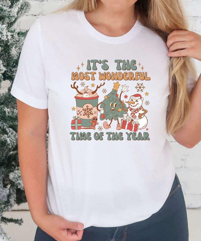 It'S The Most Wonderful Time Of The Year Retro Christmas Tshirt, Womens Christmas Shirt, Christmas Gift For Her, Retro Holiday Shirt 2