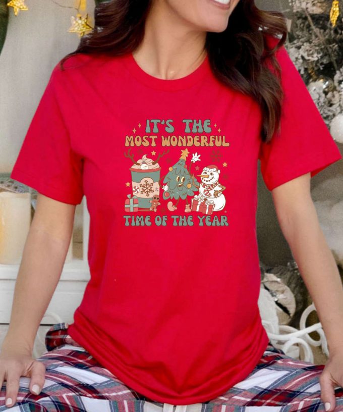 It'S The Most Wonderful Time Of The Year Retro Christmas Tshirt, Womens Christmas Shirt, Christmas Gift For Her, Retro Holiday Shirt 3