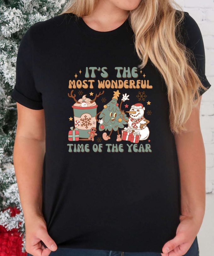 It'S The Most Wonderful Time Of The Year Retro Christmas Tshirt, Womens Christmas Shirt, Christmas Gift For Her, Retro Holiday Shirt 4