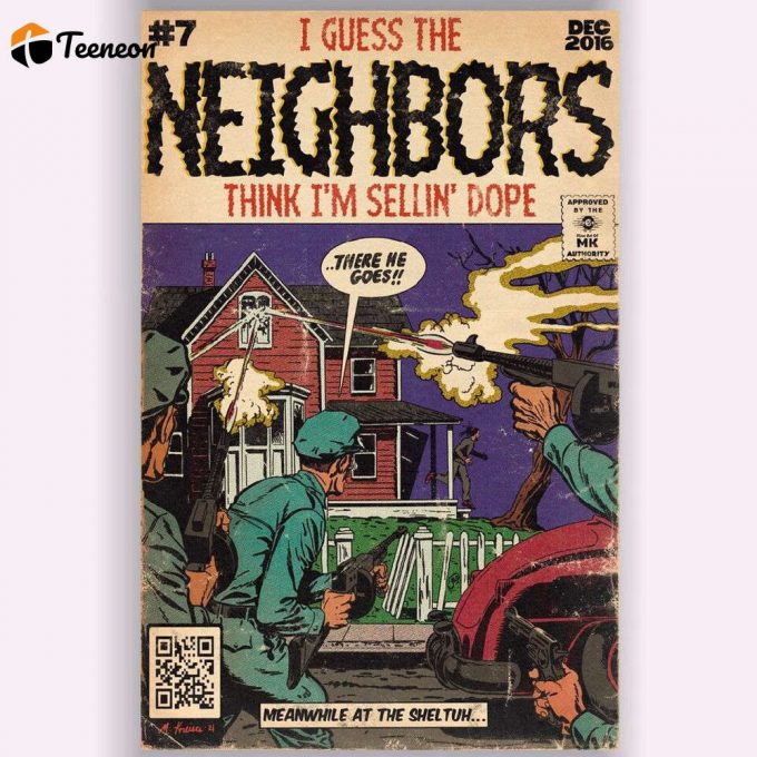J Cole - Neighbors Comic Book Art Premium Matte Vertical Poster For Home Decor Gifts 1