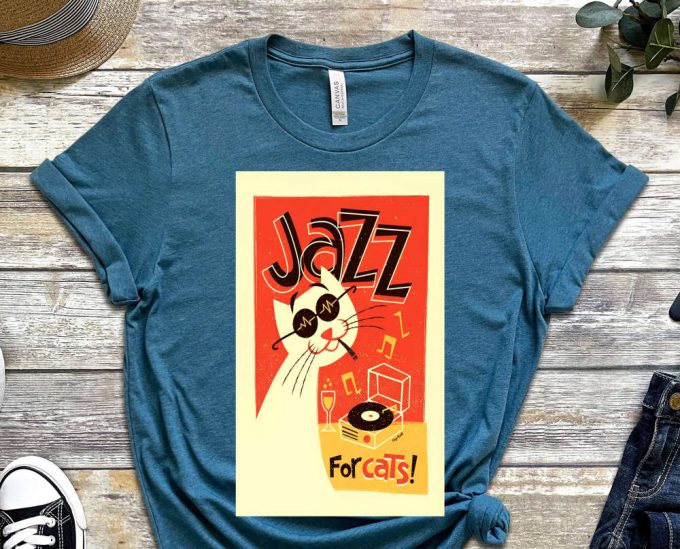 Jazz For Cats, Cat Shirt, Kitty Shirt, Jazz Shirt, Cool Music Tee, Real Music Shirt, Musician Shirt, Album Shirt, Unisex Shirt 6