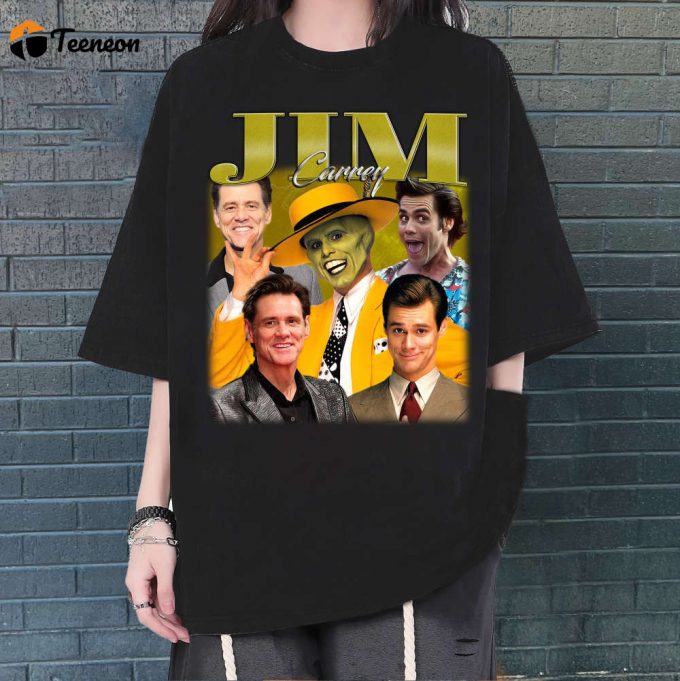 Jim Carrey T-Shirt, Jim Carrey Shirt, Jim Carrey Tees, Hip Hop Graphic, Unisex Shirt, Bootleg Retro 90'S Fans, Trendy Shirt 1