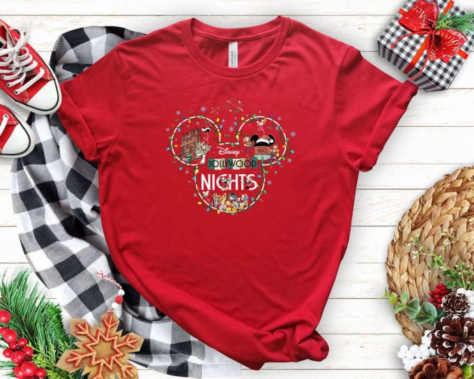 Jollywood Nights T-Shirt, Disney Shirt, Mickey Mouse Shirt, Christmas Shirt, Xmas Party Shirt, Santa Mickey, Disney Trip, Family Vacation 3