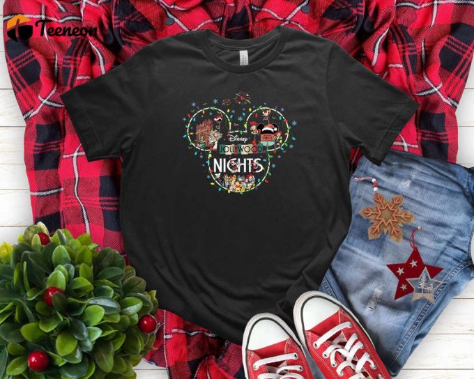 Jollywood Nights T-Shirt, Disney Shirt, Mickey Mouse Shirt, Christmas Shirt, Xmas Party Shirt, Santa Mickey, Disney Trip, Family Vacation 1