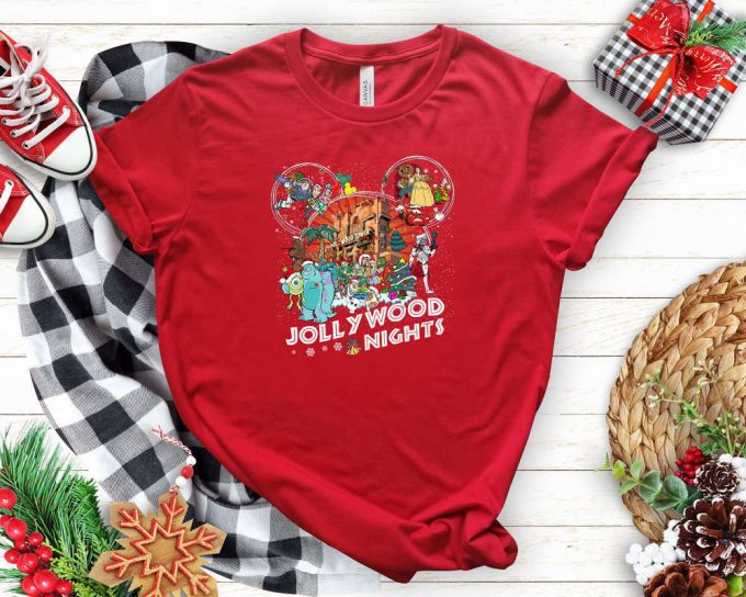 Jollywood Nights T-Shirt, Disney Shirt, Mickey Mouse Shirt, Monsters Shirt, Mickey And Friends, Christmas Shirt, Santa Shirt, Xmas Party 2