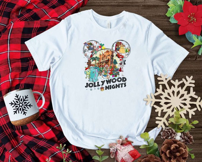 Jollywood Nights T-Shirt, Disney Shirt, Mickey Mouse Shirt, Monsters Shirt, Mickey And Friends, Christmas Shirt, Santa Shirt, Xmas Party 3
