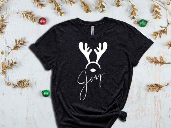 Joy Antler T-Shirt, Christmas Reindeer Shirt, Merry Christmas Shirt, Cute Christmas Tshirt, Funny Xmas Shirts, Christmas Gift, Noel Vibes 2