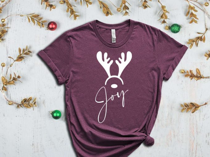 Joy Antler T-Shirt, Christmas Reindeer Shirt, Merry Christmas Shirt, Cute Christmas Tshirt, Funny Xmas Shirts, Christmas Gift, Noel Vibes 3