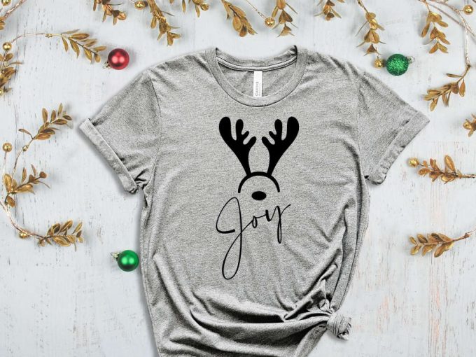 Joy Antler T-Shirt, Christmas Reindeer Shirt, Merry Christmas Shirt, Cute Christmas Tshirt, Funny Xmas Shirts, Christmas Gift, Noel Vibes 5