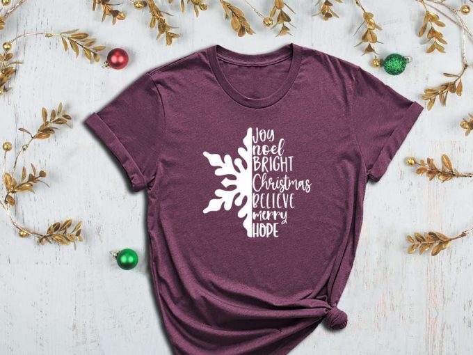 Joy Shirt, Noel Tee, Bright Christmas, Believe Shirt, Merry Christmas, Hope Shirt, Snow Tee Shirt, Xmas Gift, Happy New Year, Happy Holidays 2