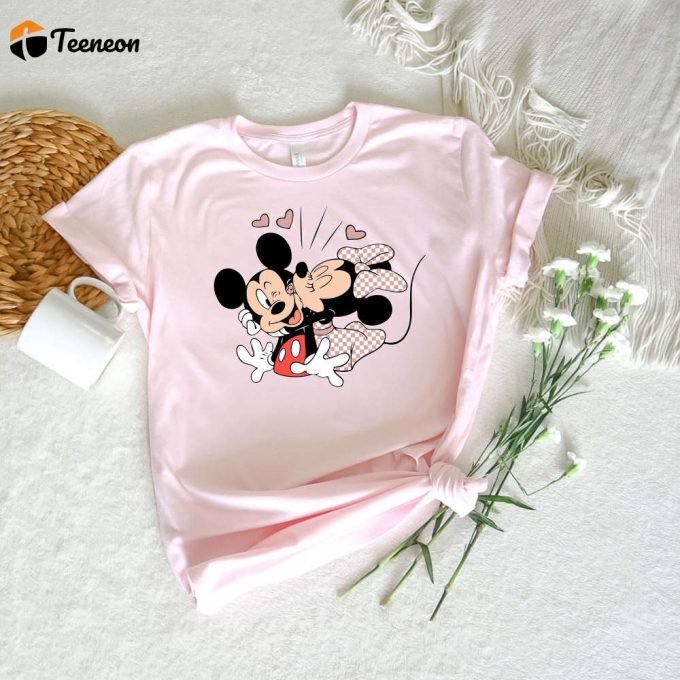 Spread The Love With Kiss Love And Disney Shirts - Perfect Valentine S Day Gift! Mickey &Amp;Amp; Minnie Cartoon Couple Shirts Happy Valentine S Day! 1