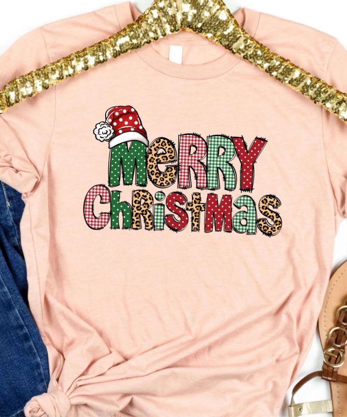 Leopard Merry Christmas Tshirt, Animal Print Christmas T-Shirt, Cheetah Print Christmas Shirt, Womens Christmas Tee, Christmas Gift For Her 2