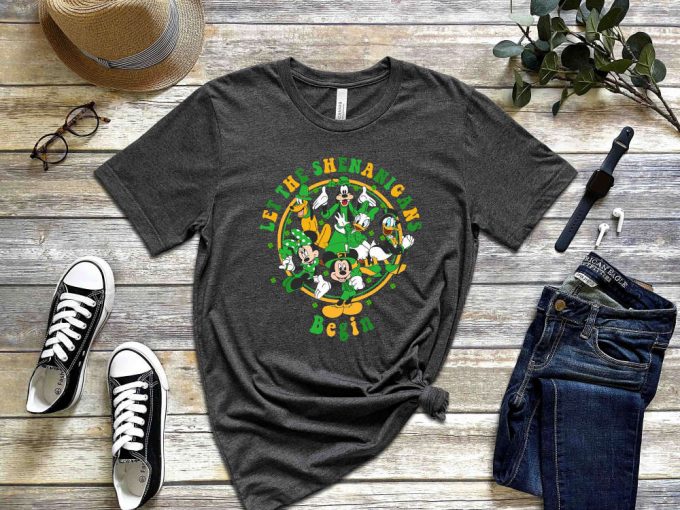 Let The Shenanigans Began T-Shirt, Disney Shirt, Retro Cartoon Shirt, Lucky Shirt, Shamrock Shirt, Mickey Mouse Shirt, Pluto Shirt 2