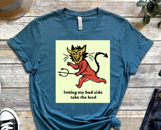 Letting My Bed Side Take The Lead Shirt, Evil Side Shirt, Different But Great Shirt, Secret Personality Shirt, Evil Side, Hannya Shirt 2