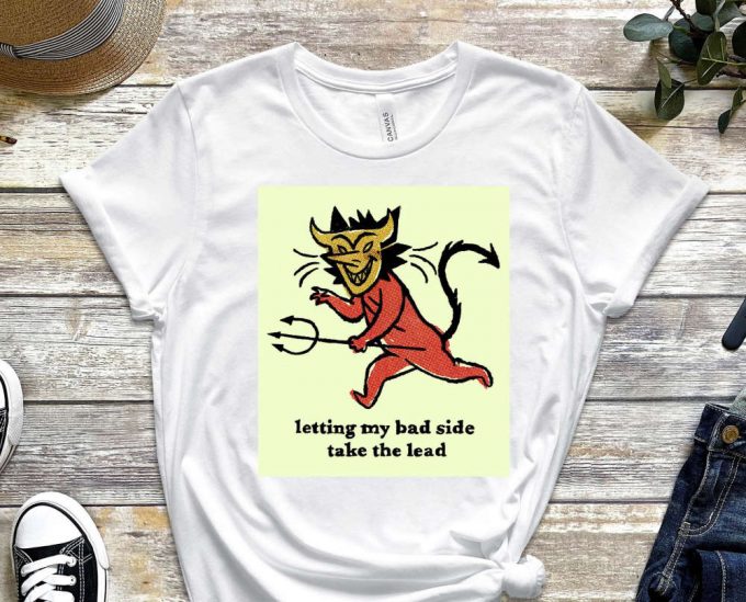Letting My Bed Side Take The Lead Shirt, Evil Side Shirt, Different But Great Shirt, Secret Personality Shirt, Evil Side, Hannya Shirt 4