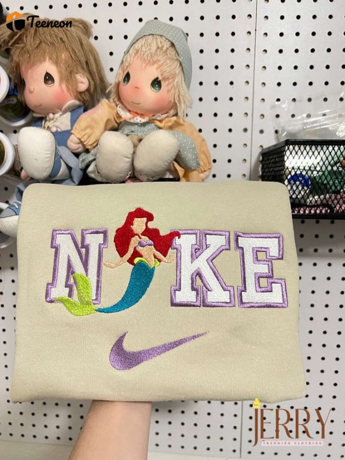 Little Mermaid Disney Nike Embroidered Sweatshirt 1
