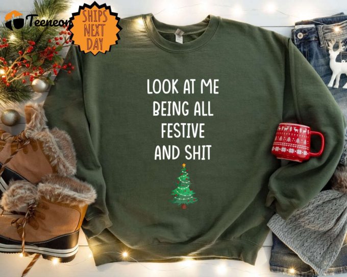 Humorous Christmas Hoodie: Festive Sweatshirt With Funny Saying Tee &Amp;Amp; Cute Xmas Tree - Perfect Gift! 1