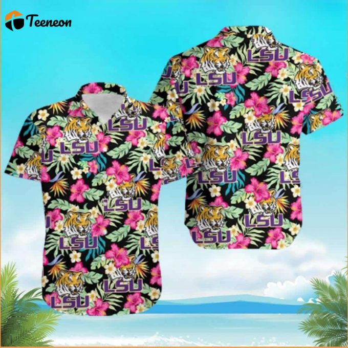 Lsu Tige Hibiscus Flowe Pattern Hawaiian Shirt Gift For Men And Women 1