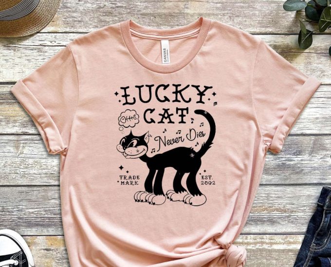 Lucky Cat Shirt, Cat Tee, Cats Never Dies Shirt, Hungry Cat Shirt Funny Cat Shirt, Kitten Shirt, Cat Lover Shirt