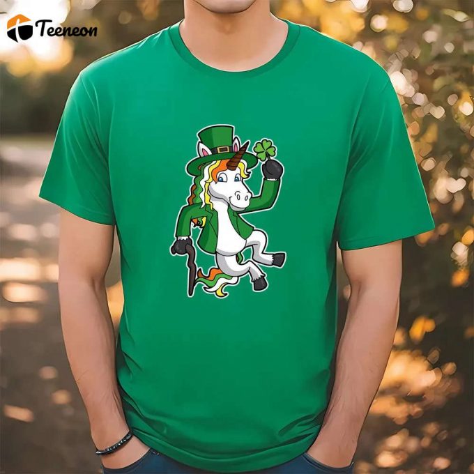 Lucky Irish Unicorn St Patrick’s Day T-Shirt: Fun Heel Click Design 1