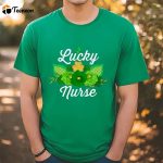 St Patrick s Day Nurse T-Shirt: Lucky Unicorn Shamrock Design