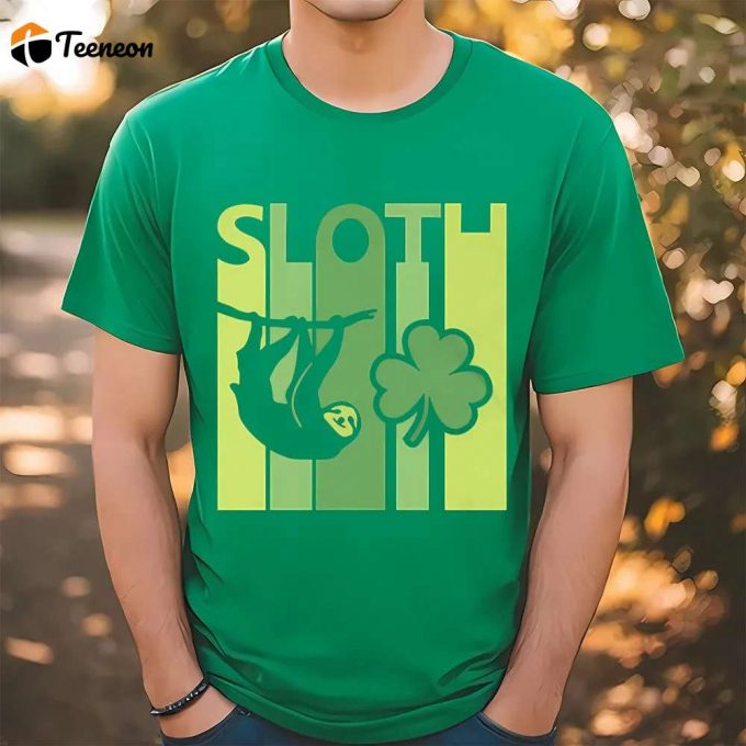 Lucky Sloth Vintage T-Shirt: St Patrick S Day Irish Charm 1