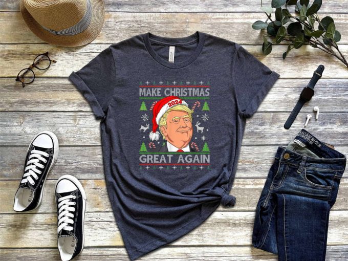 Make Christmas Great Again T-Shirt: Political Santa Shirt With Trump Funny &Amp; Ugly Christmas Saying 2