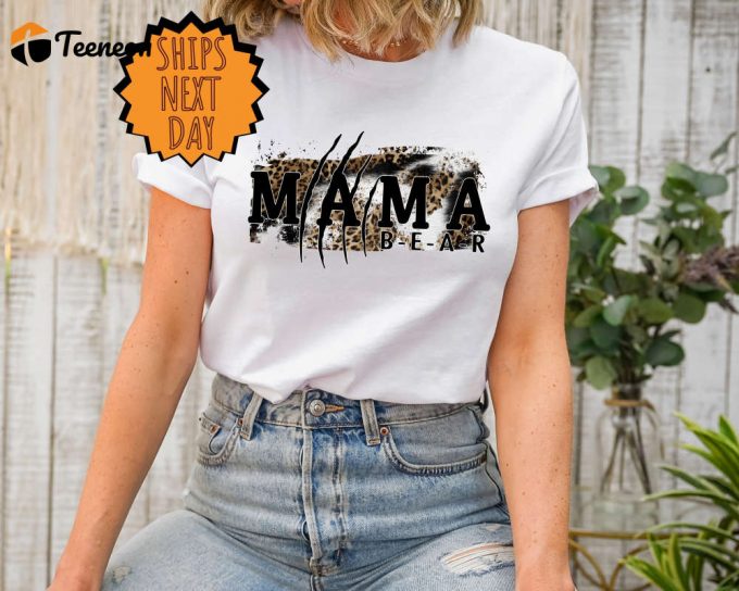 Mama Bear Leopard Shirts: Retro Mama Shirt Mommy Bear Leopard Shirt - Perfect Mothers Day Gift! 1