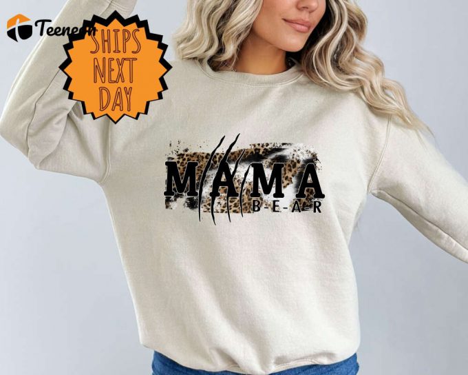 Mama Bear Leopard Sweatshirts, Mama Retro Sweater, Mommy Sweatshirt, Retro Mama Sweatshirt, Mothers Day Gift, Gift For Her, Gift For Mama 1