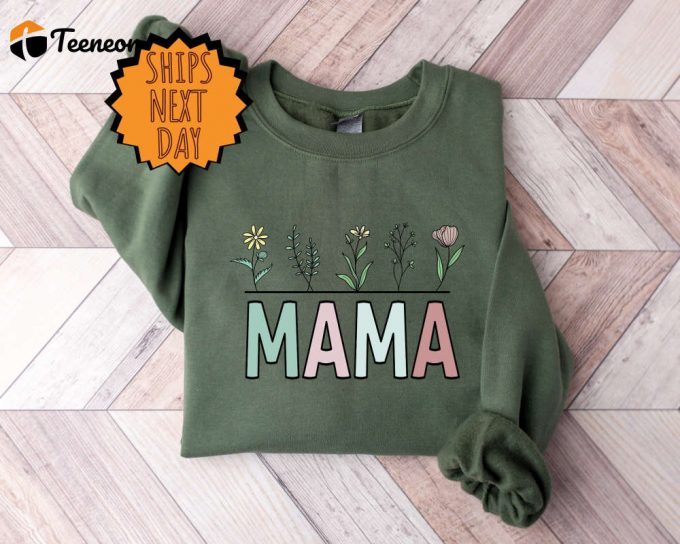 Mama Floral Sweater: Retro &Amp;Amp; Stylish Sweatshirt For Mother S Day 1