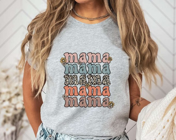 Mama Leopard Shirts, Mama Retro T-Shirt, Mommy Floral Shirts, Retro Mama Shirt, Mothers Day Gift, Mothers Day Shirt, Mama Gift Shirt 4
