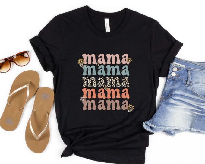 Mama Leopard Shirts, Mama Retro T-Shirt, Mommy Floral Shirts, Retro Mama Shirt, Mothers Day Gift, Mothers Day Shirt, Mama Gift Shirt