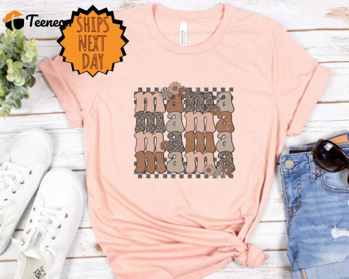 Stylish Mama Leopard &Amp;Amp; Retro T-Shirts: Perfect Mothers Day Gift 1