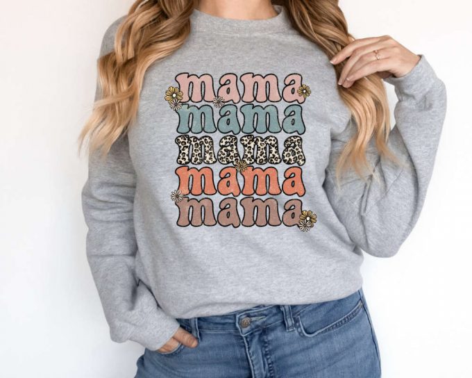 Stylish Mama Sweatshirts: Retro Floral &Amp; Leopard Prints Perfect Mothers Day Gift 3