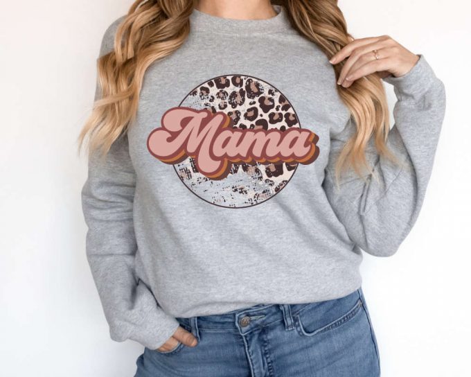 Mama Leopard Sweatshirts, Mama Retro Sweater, Mommy Sweatshirt, Retro Mama Sweatshirt, Mothers Day Gift, Gift For Her, Gift For Mama 2