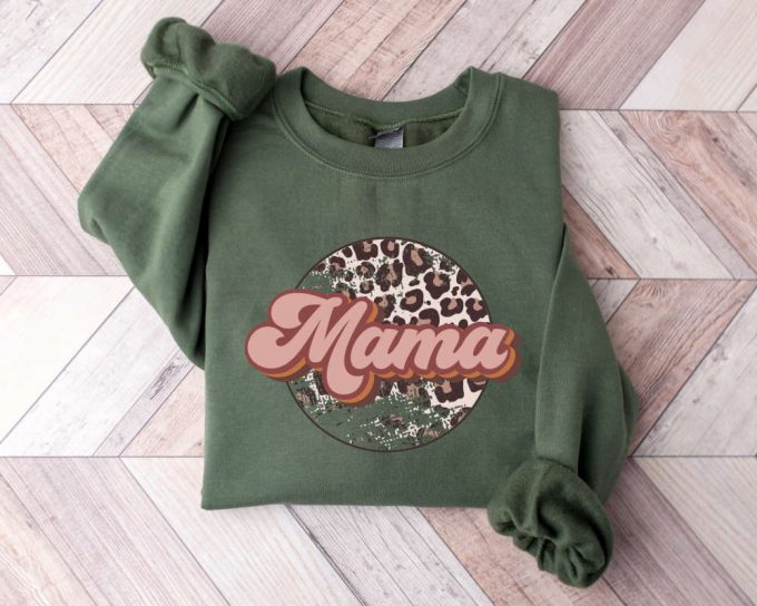 Mama Leopard Sweatshirts, Mama Retro Sweater, Mommy Sweatshirt, Retro Mama Sweatshirt, Mothers Day Gift, Gift For Her, Gift For Mama 3