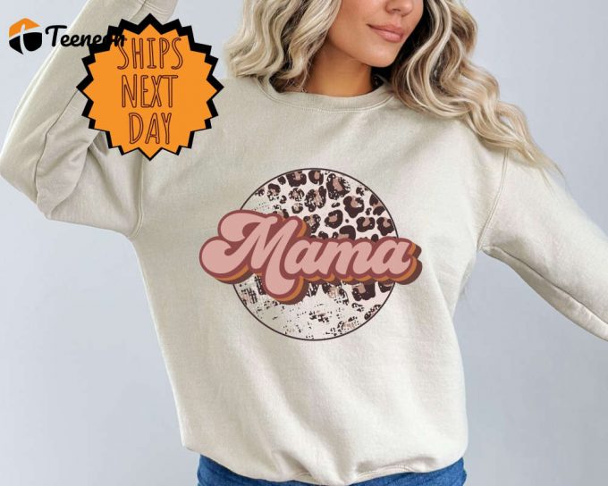 Mama Leopard Sweatshirts, Mama Retro Sweater, Mommy Sweatshirt, Retro Mama Sweatshirt, Mothers Day Gift, Gift For Her, Gift For Mama 1