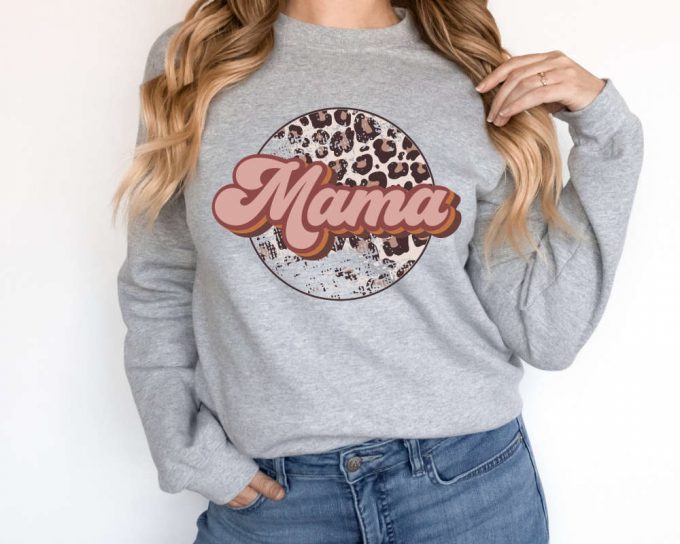 Mama Leopard Sweatshirts, Mama Retro Sweater, Mommy Sweatshirt, Retro Mama Sweatshirt, Mothers Day Gift, Gift For Her, Gift For Mama 3