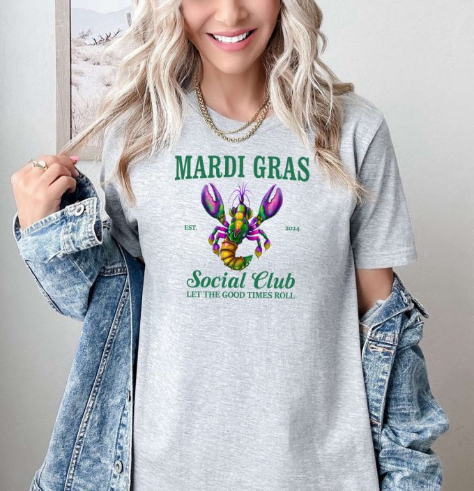 Mardi Gras Party Shirt: Funny Nola Tee With Beads Carnival And Festival Vibes! Women S Fat Tuesday &Amp; Fleur De Lis Carnival Shirt 3