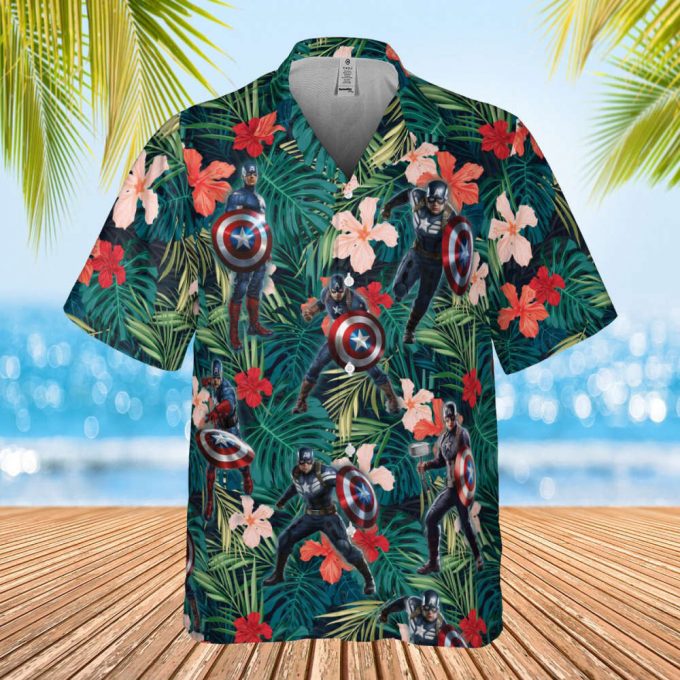 Marvel Captain America Hawaiian Shirt, Marvel Avengers Hawaiian Shirt, Beach Holiday Hawaii Shirt, Summer Vacation Aloha Shirt 2