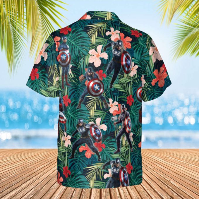 Marvel Captain America Hawaiian Shirt, Marvel Avengers Hawaiian Shirt, Beach Holiday Hawaii Shirt, Summer Vacation Aloha Shirt 3