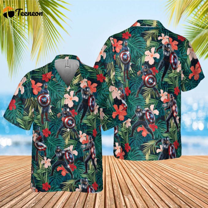 Marvel Captain America Hawaiian Shirt, Marvel Avengers Hawaiian Shirt, Beach Holiday Hawaii Shirt, Summer Vacation Aloha Shirt 1