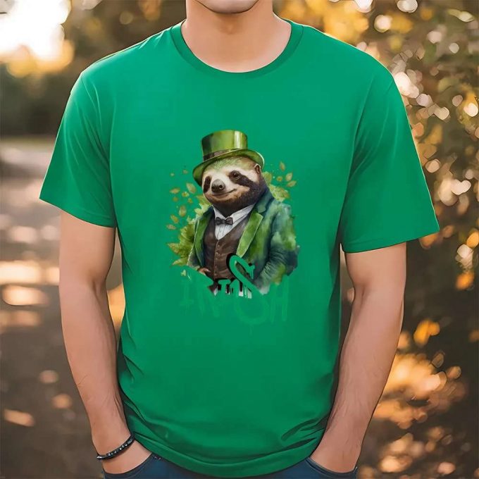 Get Lucky With Men S St Patrick S Day Sloth T-Shirt - Fun Festive Green Tee! 2