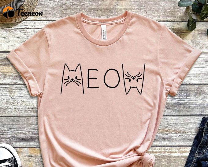 Meow Shirt, Kitty Shirt, Cute Cat Shirt, Upside Down Shirt, Graphics Tee, Cat Design, Kitty Shirt, Cool Cat Shirt, Gift For Cat Lover