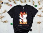 Meowy Christmas T-Shirt, Christmas Cat Shirt, Cat Present For Christmas, Merry Christmas Tees, Funny Christmas Gift For Cat Lover, Cute Cats