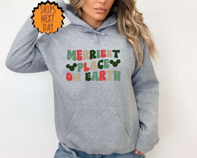 Merriest Place On Earth Sweatshirt, Family Gift Hoodie, Happiest Place Shirt, Mouse Ears Shirt, Family Vacation Trip ,Merriest Gift Sweater 2