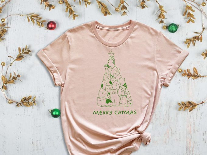 Merry Catmas Shirt, Merry Christmas Shirt, Cat Shirt, Kitty Shirt, Cat Tree Shirt, Christmas Tree Shirt, Christmas Star Shirt, Xmas Shirt 2