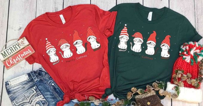 Merry Catmas T-Shirt, Christmas Cats Shirt, Cute Christmas Tees, Merry Christmas Shirt, Christmas Gift For Cat Owner, Cat Lover Tshirt 2